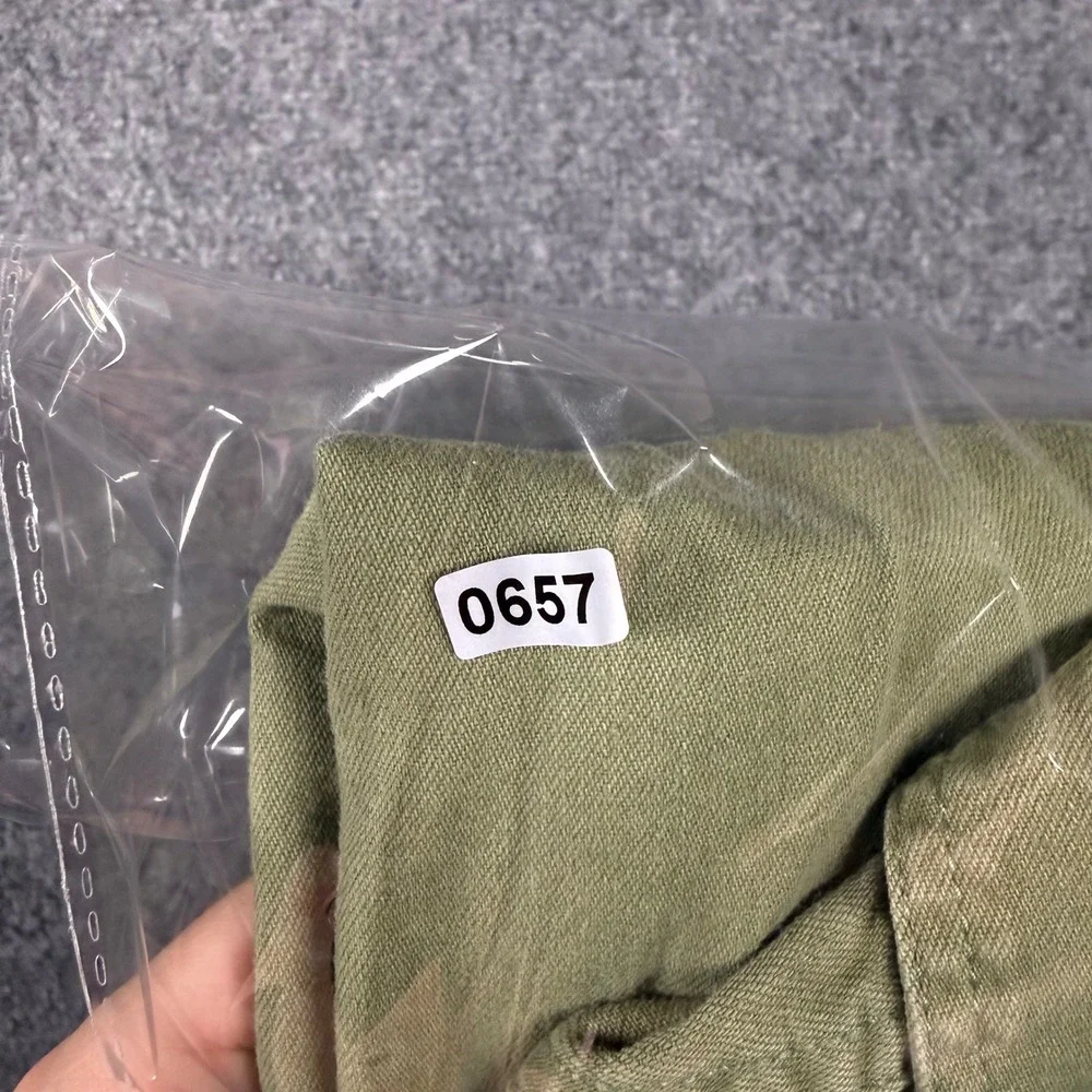 Vintage Levi's Red Tab Button Up Canvas Work Shirt Shirt Men's XL Olive Green